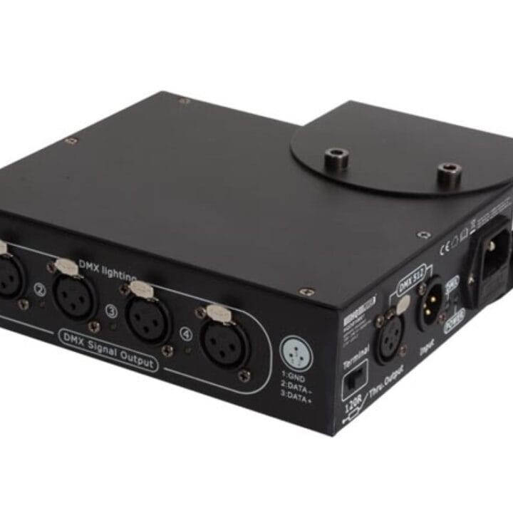 4-WEG DMX-SPLITTER - COMPACTE BEHUIZING