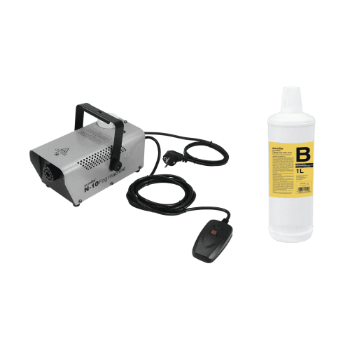 Stunt Set EUROLITE N-10 silver rookmachine + 1L rookvloeistof