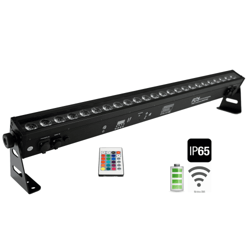 FOS Luminus BAR 24x4 watt RGBW 4in1 IP65 Waterdicht met accu