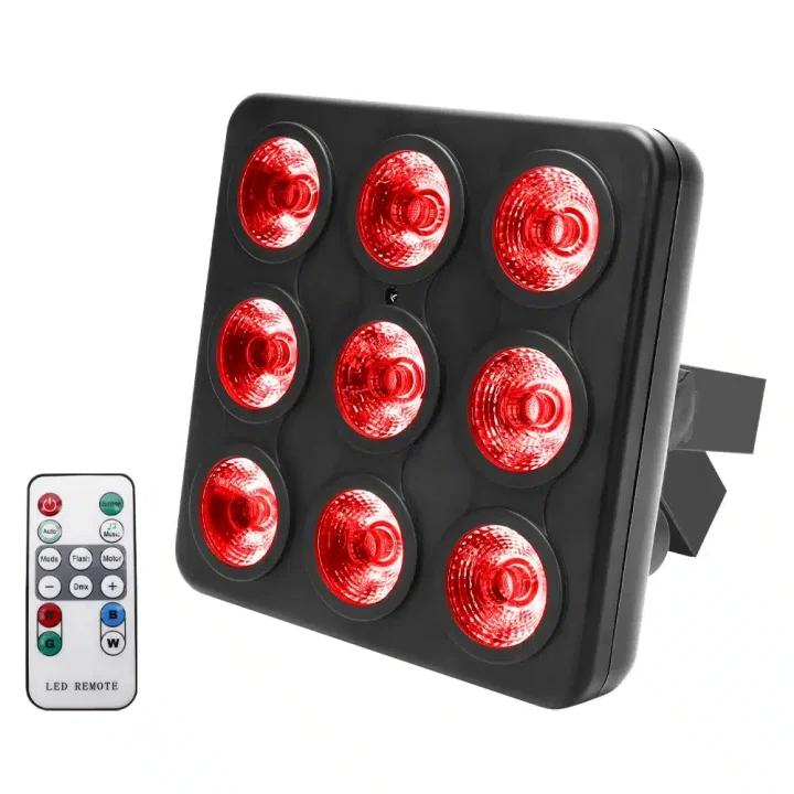 DJLicht vierkante LED par 9 leds 50W RGBW