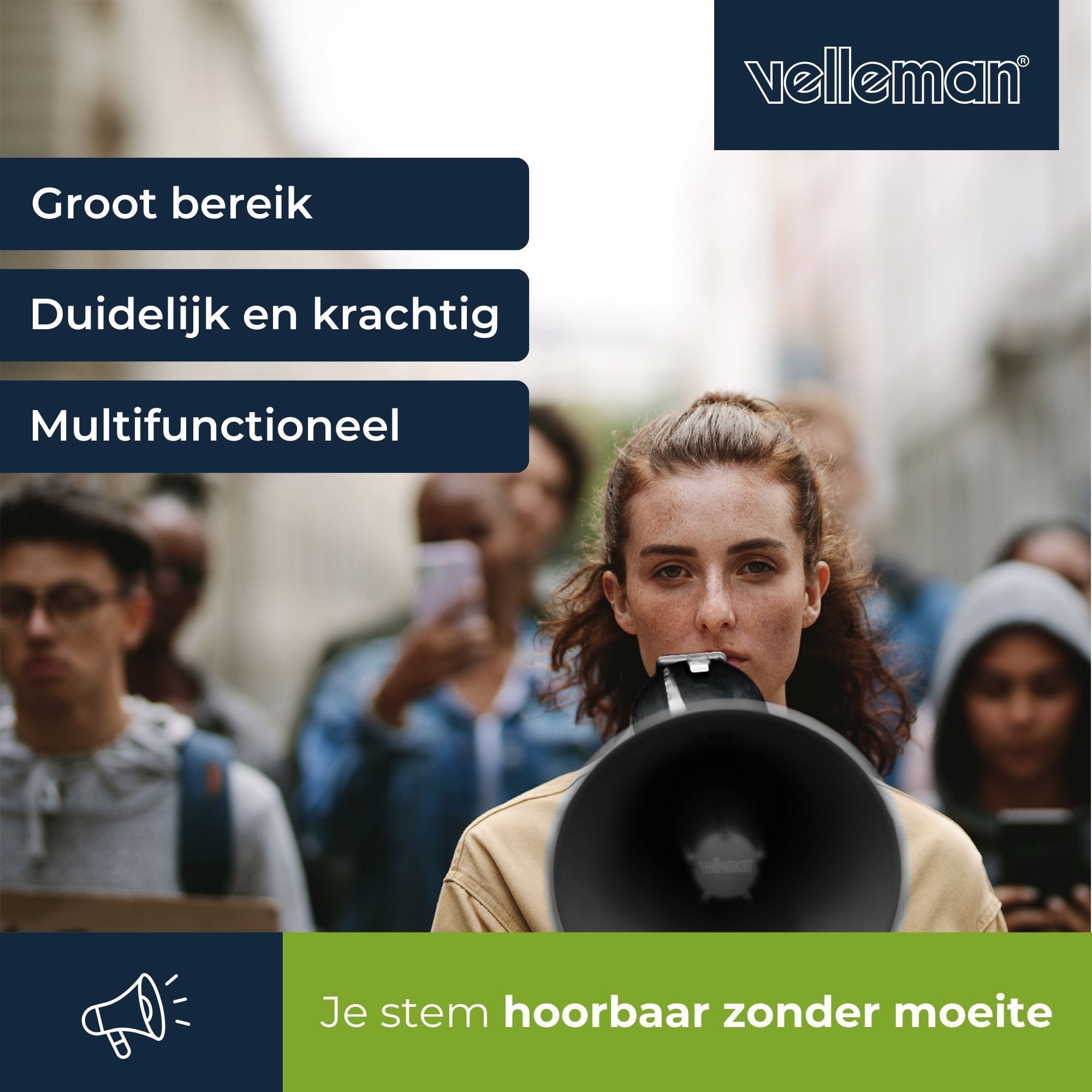 Krachtige 50 W megafoon met ingebouwde sirene opname van 700 seconden - Image 2