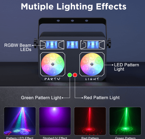 DJLicht mini 5 in 1 met UV - Laser - Stroboscoop en discolichten - Image 3