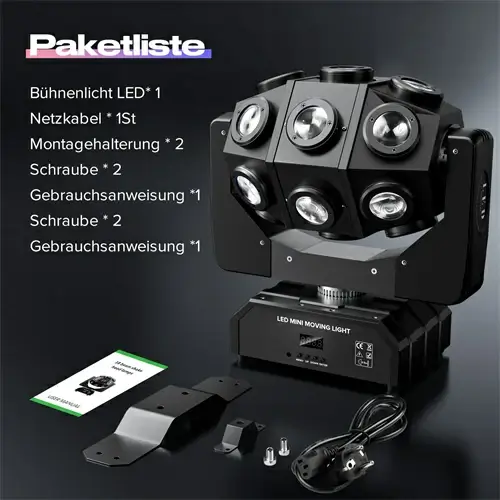 DJLicht 180W RGBW ronddraaiende movinghead met 18LEDS en Strobo functie - Image 4