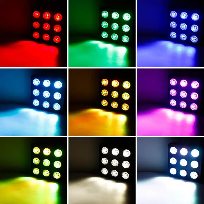 DJLicht vierkante LED par 9 leds 50W RGBW - Image 4