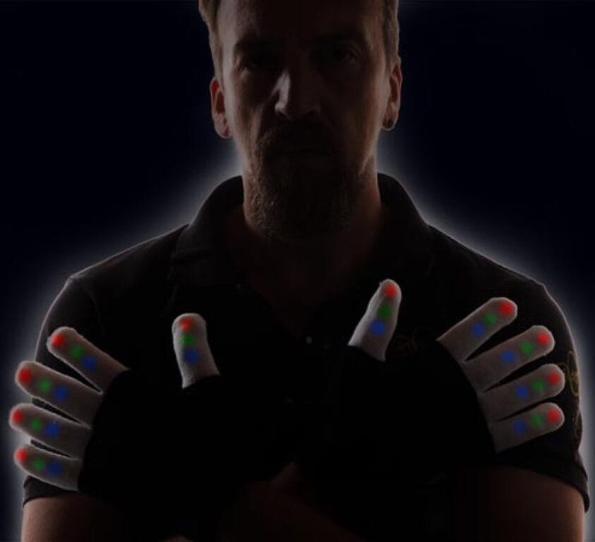 HQ Power Handschoenen met leds, zwart/wit - Image 3