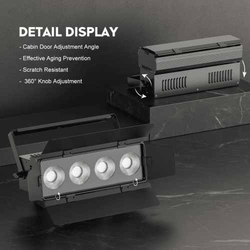 DJLicht 200W COB 4 ogen ledpar met kleppen Wit en Warmwit - Image 4