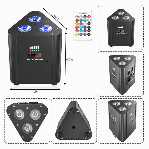 DJLicht 12W RGBW 4 in 1 Uplicht met accu en afstandsbediening - Image 4