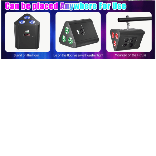 DJLicht 12W RGBW 4 in 1 Uplicht met accu en afstandsbediening - Image 5