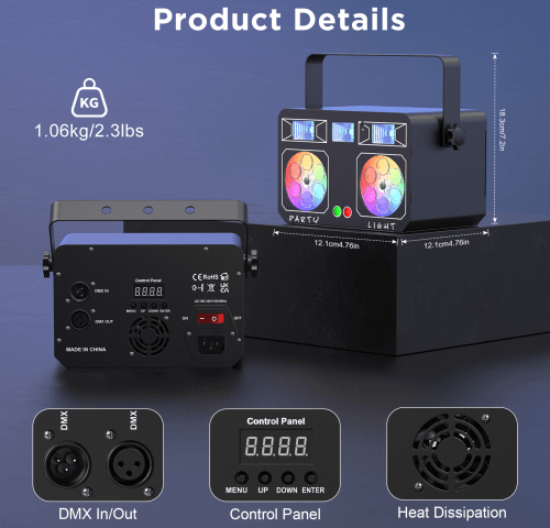 DJLicht mini 5 in 1 met UV - Laser - Stroboscoop en discolichten - Image 5