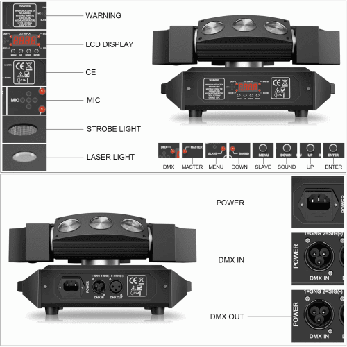DJLicht 50W 9x3 Laser roterende movinghead RGB - Image 5