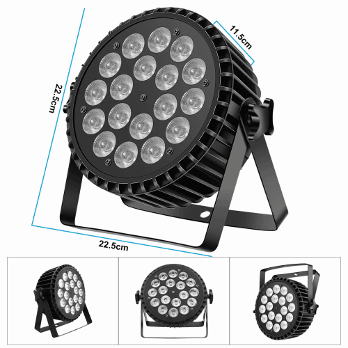 DJLicht 180W RGBW Led Par 18x10W Aluminium - Image 4