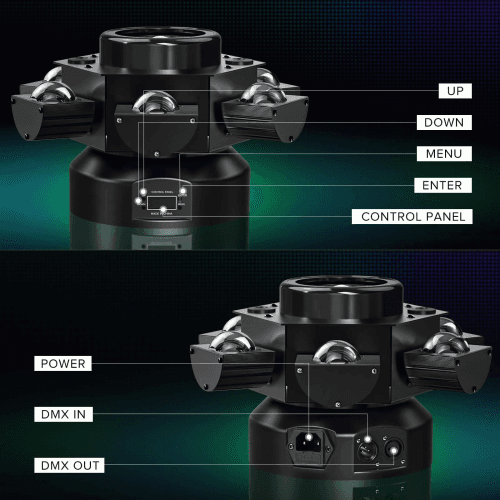 DJLicht 6 Armen 10PCS LEDs 100W Movinghead met Laser Spin - Image 7