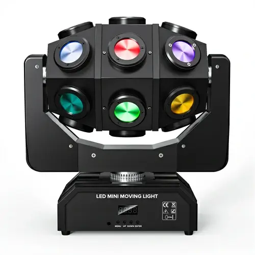 DJLicht 180W RGBW ronddraaiende movinghead met 18LEDS en Strobo functie