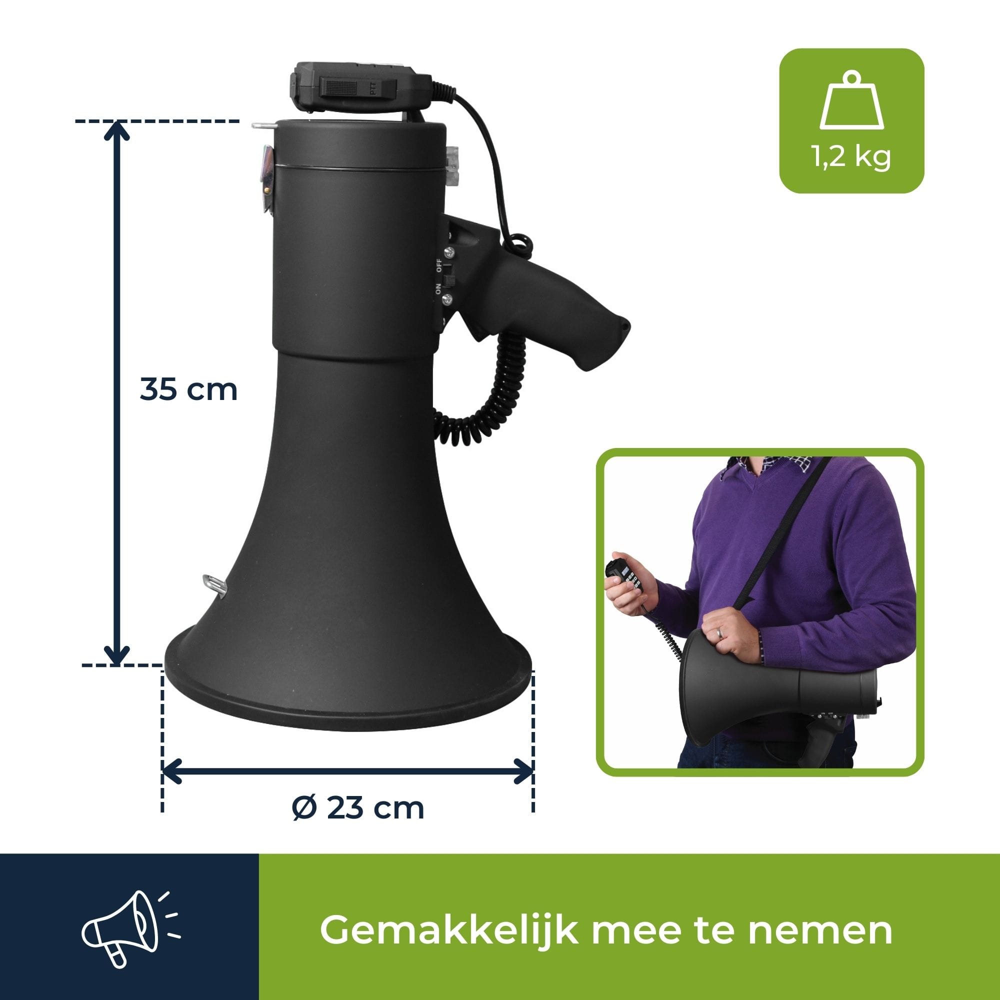 Krachtige 50 W megafoon met ingebouwde sirene opname van 700 seconden - Image 7