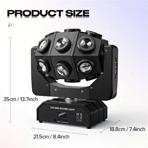 DJLicht 180W RGBW ronddraaiende movinghead met 18LEDS en Strobo functie - Image 9