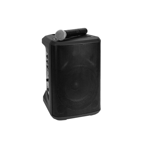 OMNITRONIC PORTY-8A Wireless PA System Mobile 8 PA system with battery operation, Bluetooth, DSP and wireless microphone