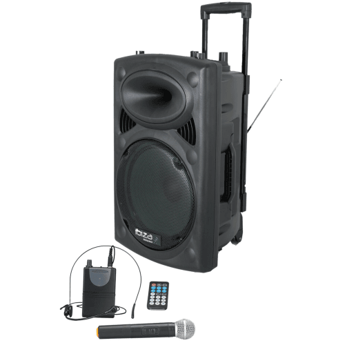 PORT12UHF-BT DRAAGBAAR STAND-ALONE PA SYSTEEM MET USB, VOX, BLUETOOTH & 2 DRAADLOZE UHF MICROFOONS