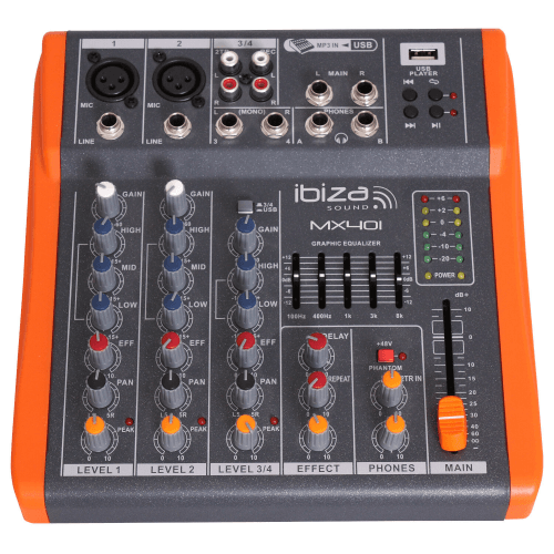 MX401 COMPACTE 4-KANAALS MUZIEK MENGPANEEL