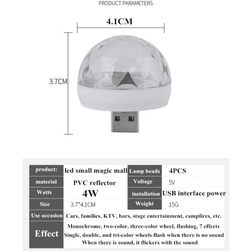 DJLicht USB RGB Mini discobal