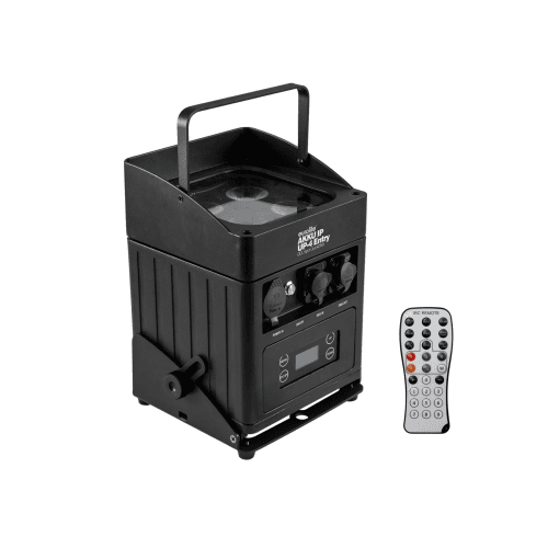 EUROLITE AKKU IP UP-4 Entry QCL Spot QuickDMX IP65 battery-powered uplight with RGBW LEDs, QuickDMX and IR remote control Waterdicht