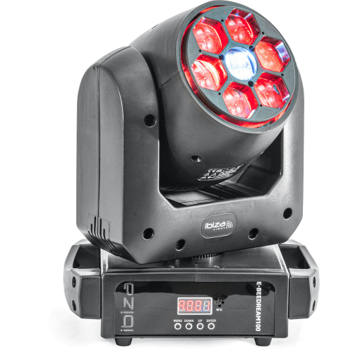 E-BEEDREAM100 DMX-BESTUURDE 100W LED SPOT + 6 x 10W B-EYE MOVING HEAD