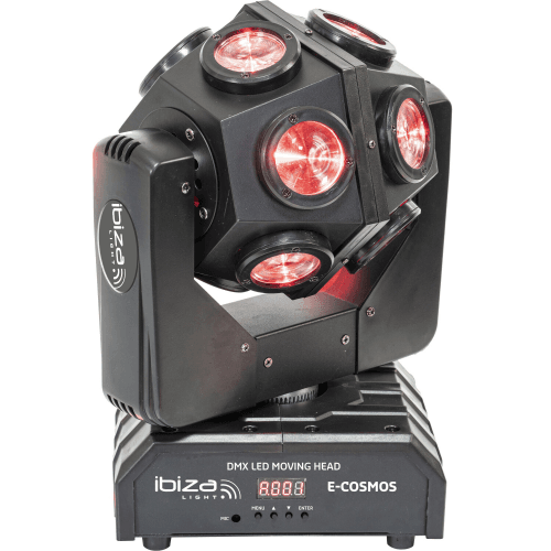 E-COSMOS DMX-BESTUURDE 4-in-1 RGBW LED RETRO MOVING HEAD 12 x 10W