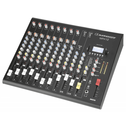 AUDIOPHONY MPX12 Mengpaneel 12 kanalen met compressie, effecten en USB SD Bluetooth Speler