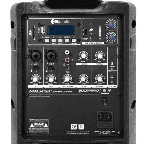OMNITRONIC WAMS-08BT MK2 Wireless PA System - Image 3