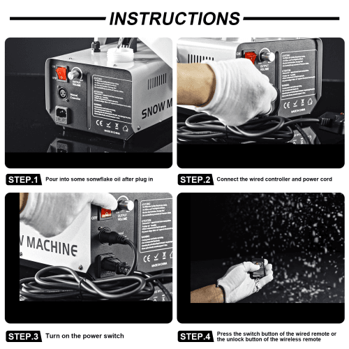 DJLicht 1000W sneeuwmachine met afstandsbediening - Image 4
