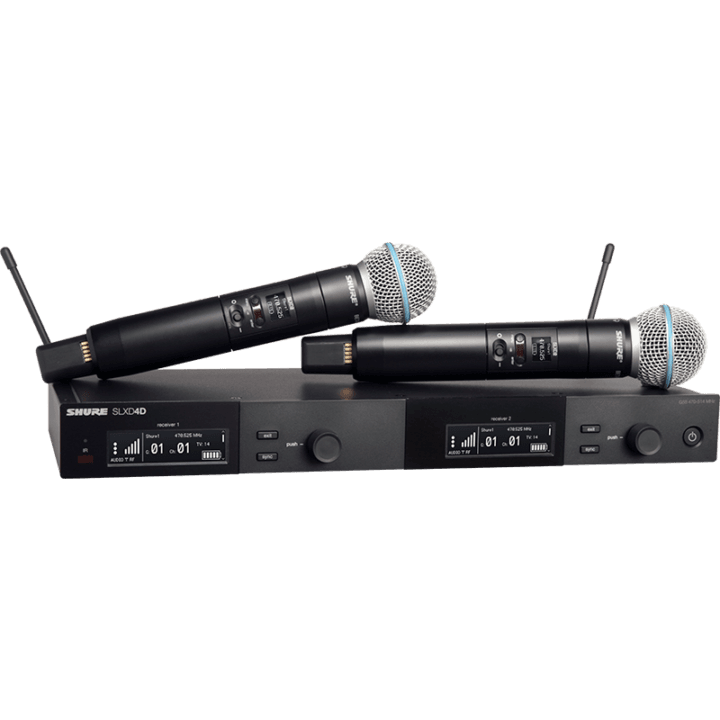 Shure SLXD24DB58-K59 dubbel draadloos microfoonsysteem