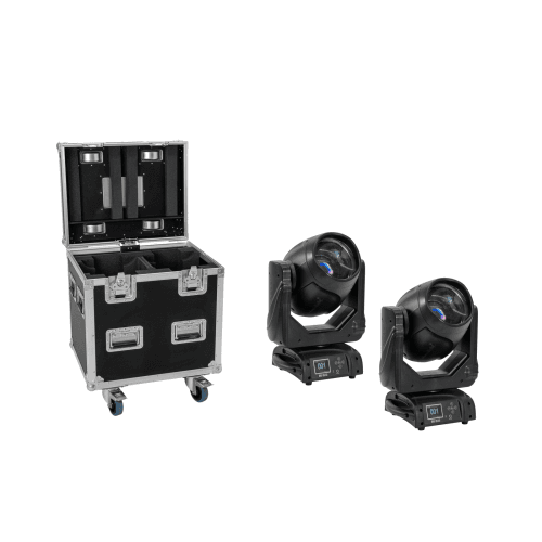 FUTURELIGHT Set 2x DMB-100 LED Moving-Head + Flightcase with wheels