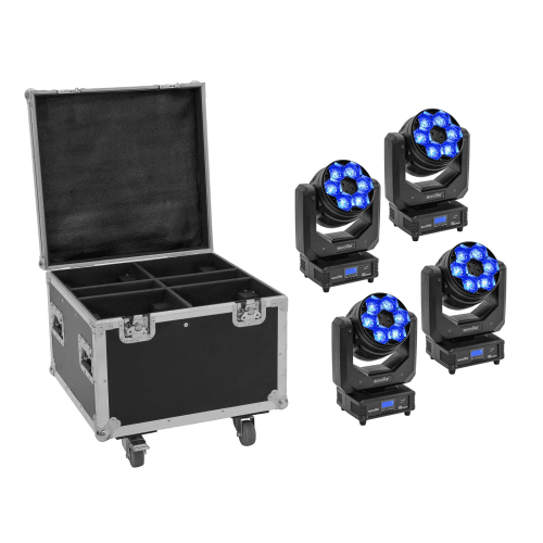 EUROLITE Set 4x LED TMH-H240 Beam/Wash/Flower Effect + Case