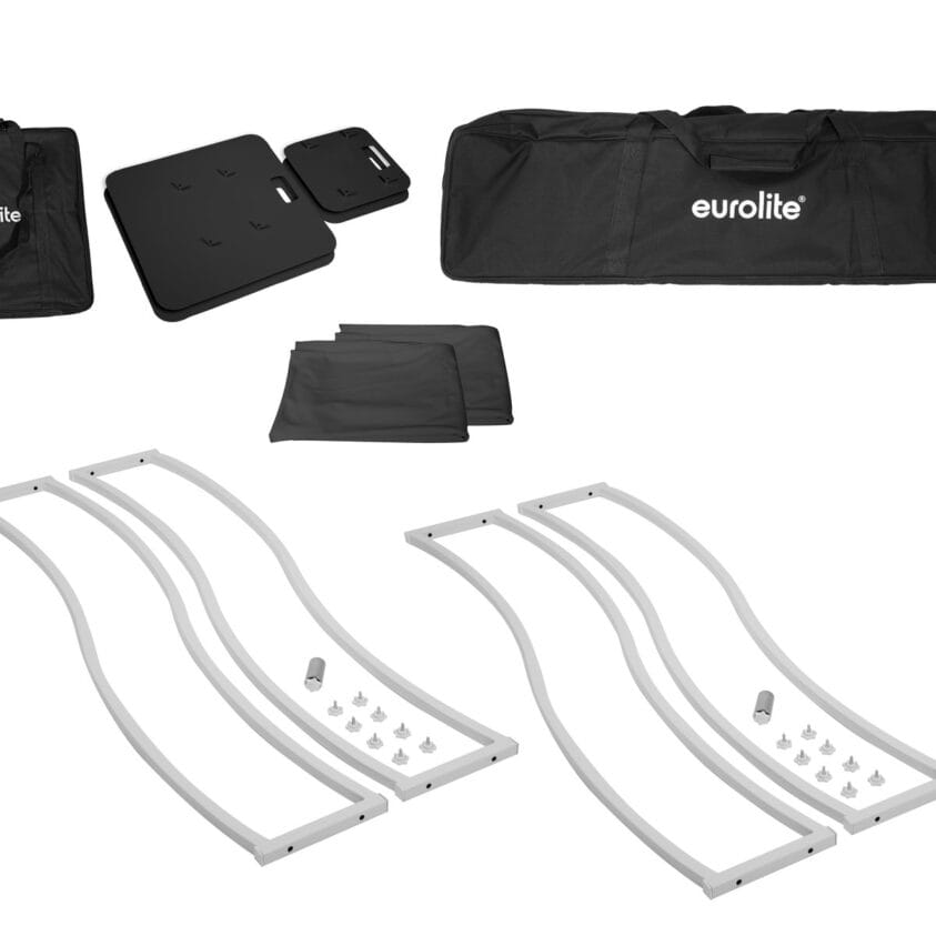 EUROLITE 2x Stage Stand 150cm curved incl. Cover and Bag Zwart - Image 2