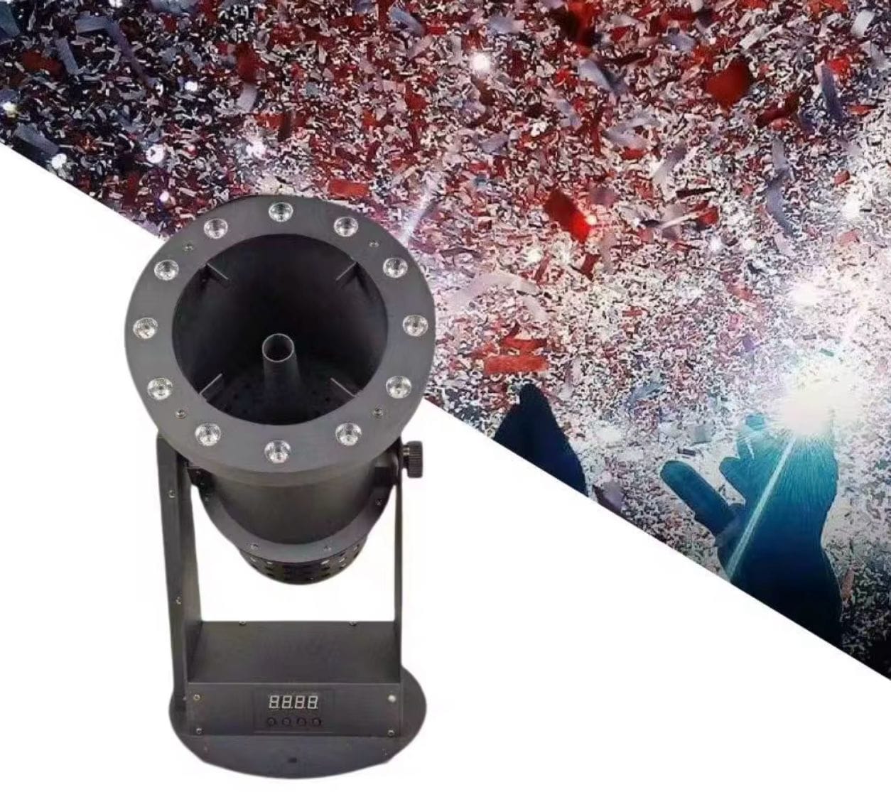 DJLicht 1500 confetti launcher / Confetti Storm met RGBW leds DMX en Afstandsbediening - Image 5