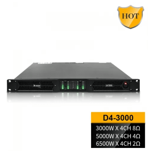 DJL Audio D4-3000 4 Channel 2 ohms stable High Power Class D Amplifier 4x6500W