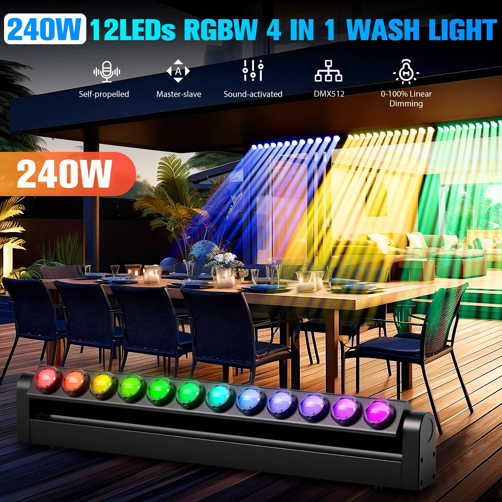 DJLicht 240W bewegende ledbar movingbar RGBW - Image 3