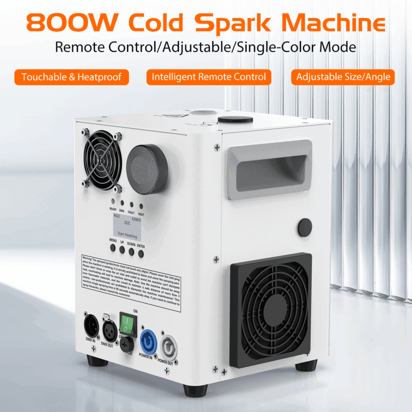 DJLicht Witte 800W Sparkular Sterretjes machine Koudvuur machine - Image 5