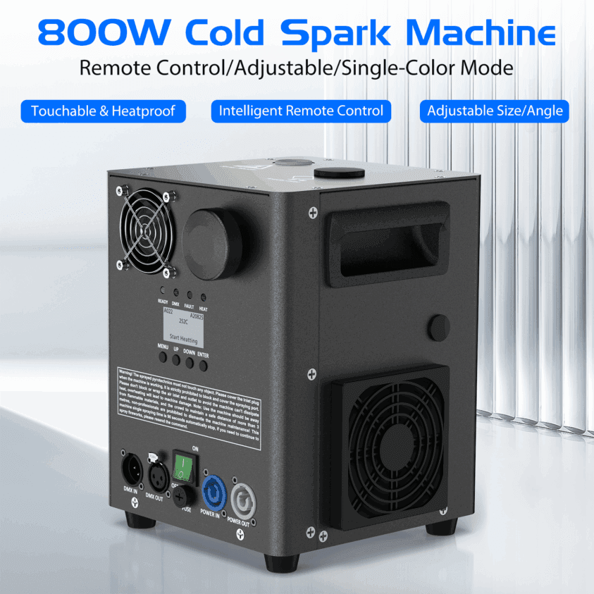 DJLicht Zwarte 800W Sparkular Sterretjes machine Koudvuur machine - Image 2