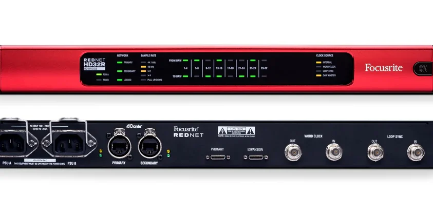 Focusrite RedNet HD32R 32-Kanaals Pro Tools HD Dante bridge voor Audio-over-IP