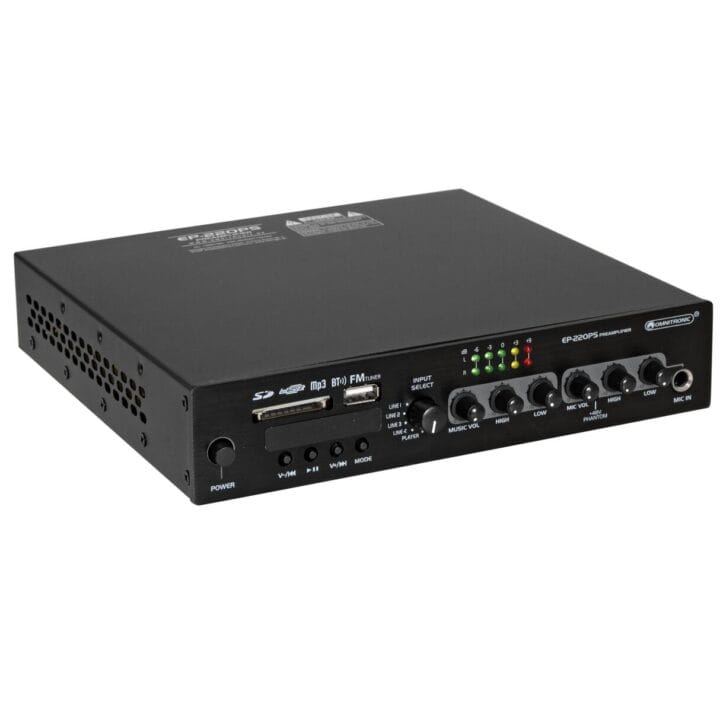 OMNITRONIC EP-220PS Preamplifier with MP3 Player Bluetooth and FM Radio 9.5