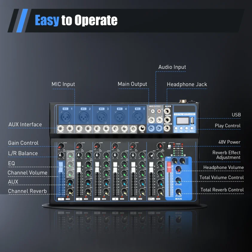 DJL Audio 7 kanalen mengpaneel met Bluetooth - Image 10
