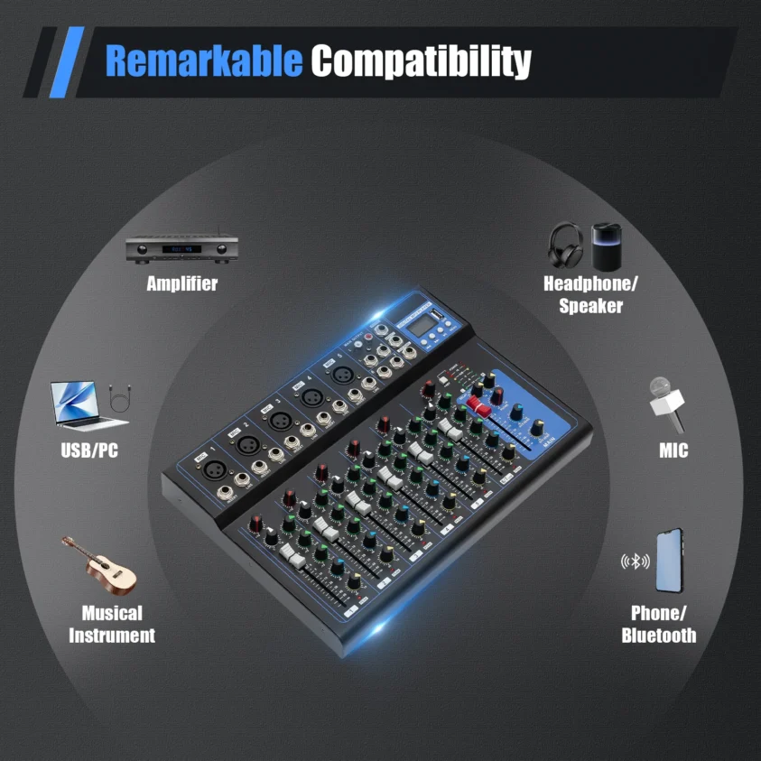DJL Audio 7 kanalen mengpaneel met Bluetooth - Image 9
