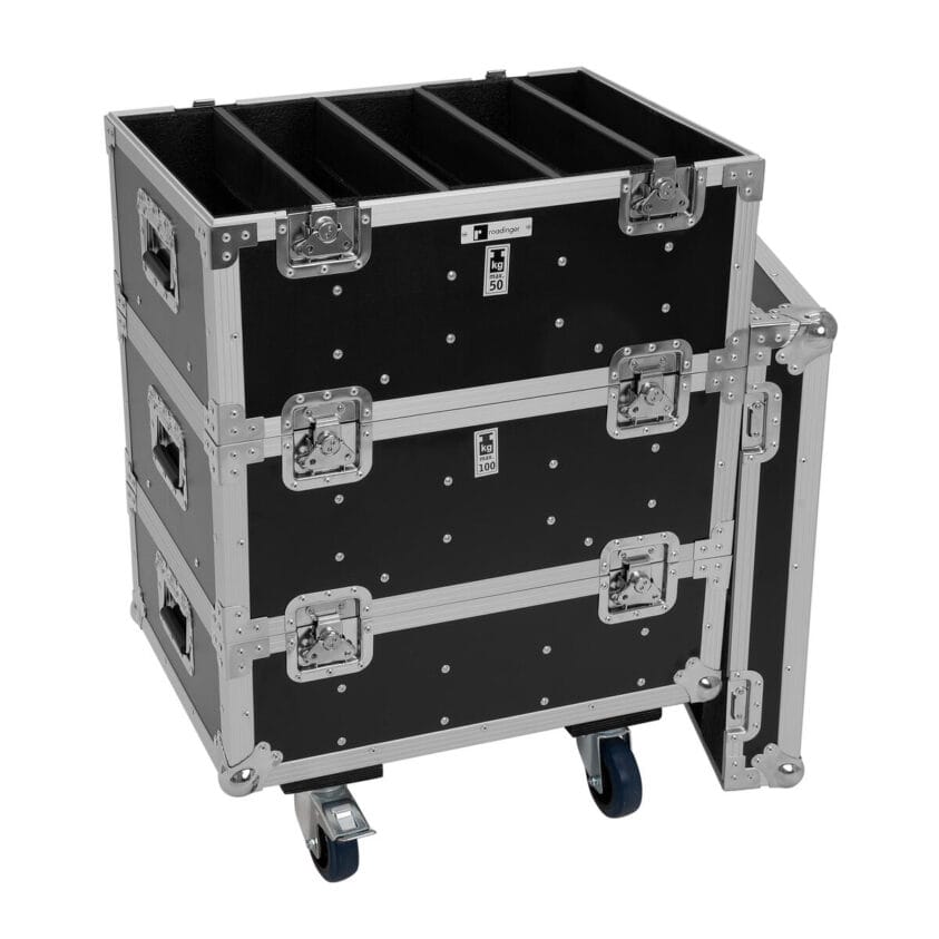 ROADINGER Flightcase 8x IP PIX Strobe RGB CW+WW with wheels - Image 9
