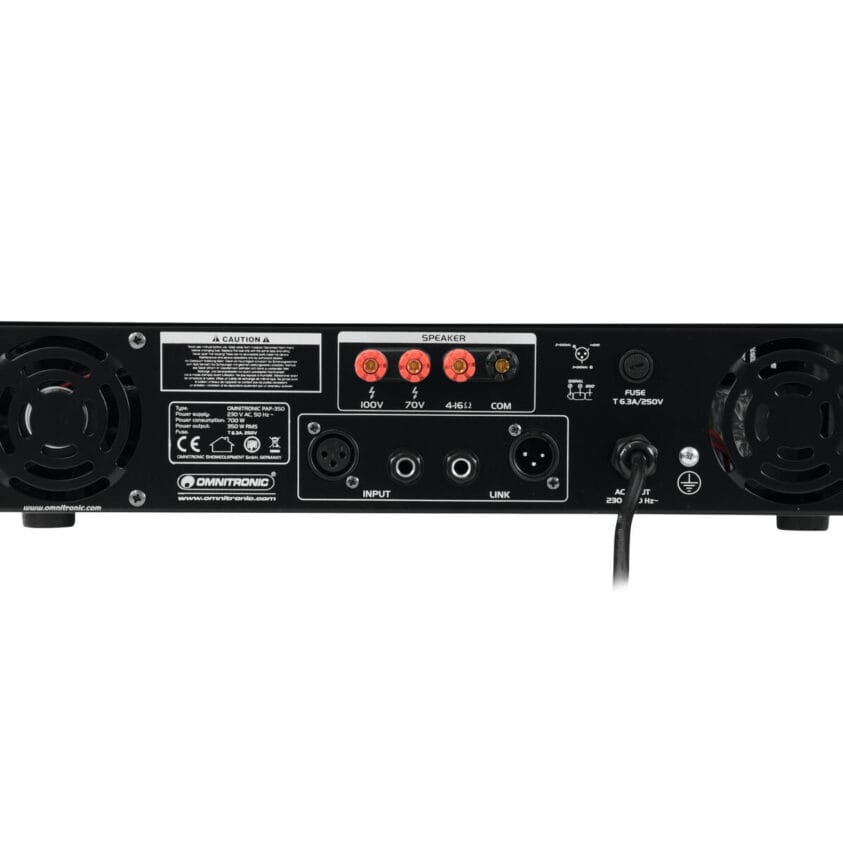 OMNITRONIC PAP-350 PA Amplifier PA-eindversterker 350 W RMS - Image 3