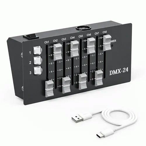 DJLicht DMX controller met accu 24 kanalen