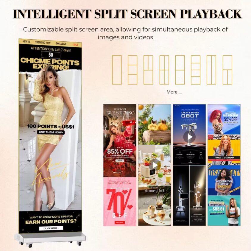 DJLicht led display klapbaar zuil Reclamezuil 204cm hoog GOB Leds - Image 5
