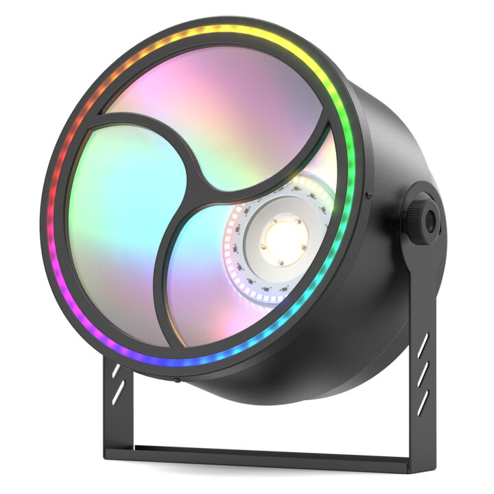DJLicht 200W ronde retro lamp RGB COB met ledring