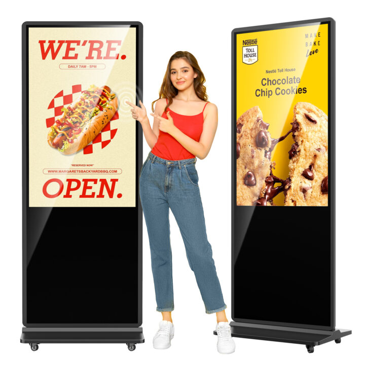 DJLicht 55'' Touch display zuil Reclamezuil 205cm hoog met Android