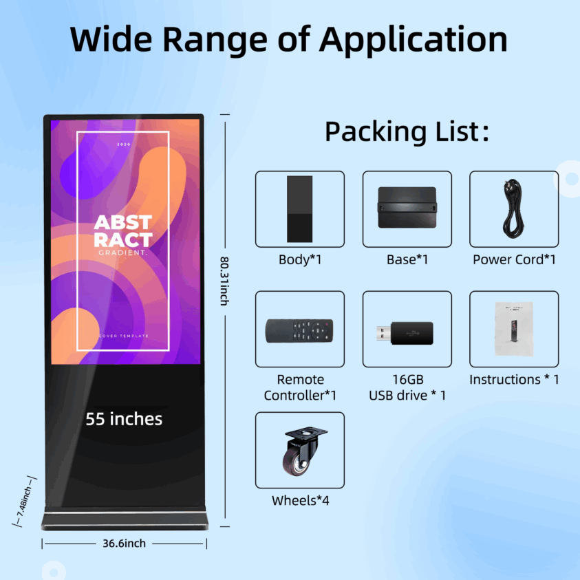 DJLicht 55'' Touch display zuil Reclamezuil 205cm hoog met Android - Image 6