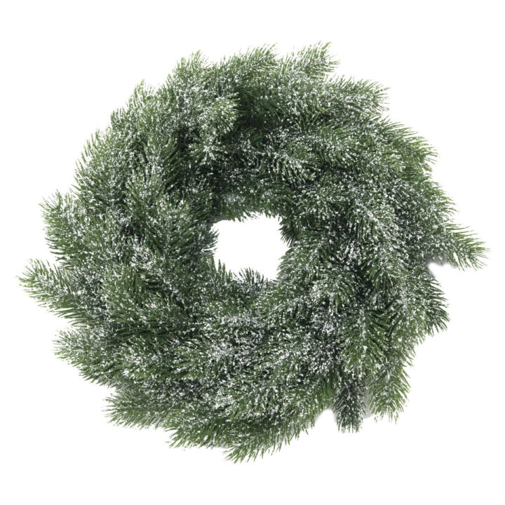 EUROPALMS Fir wreath snowy PE 45cm